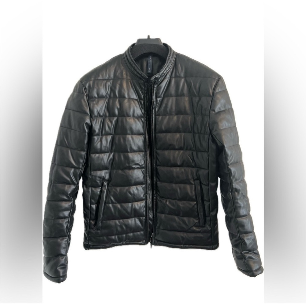 Zara leather sport look bomber jacket for men